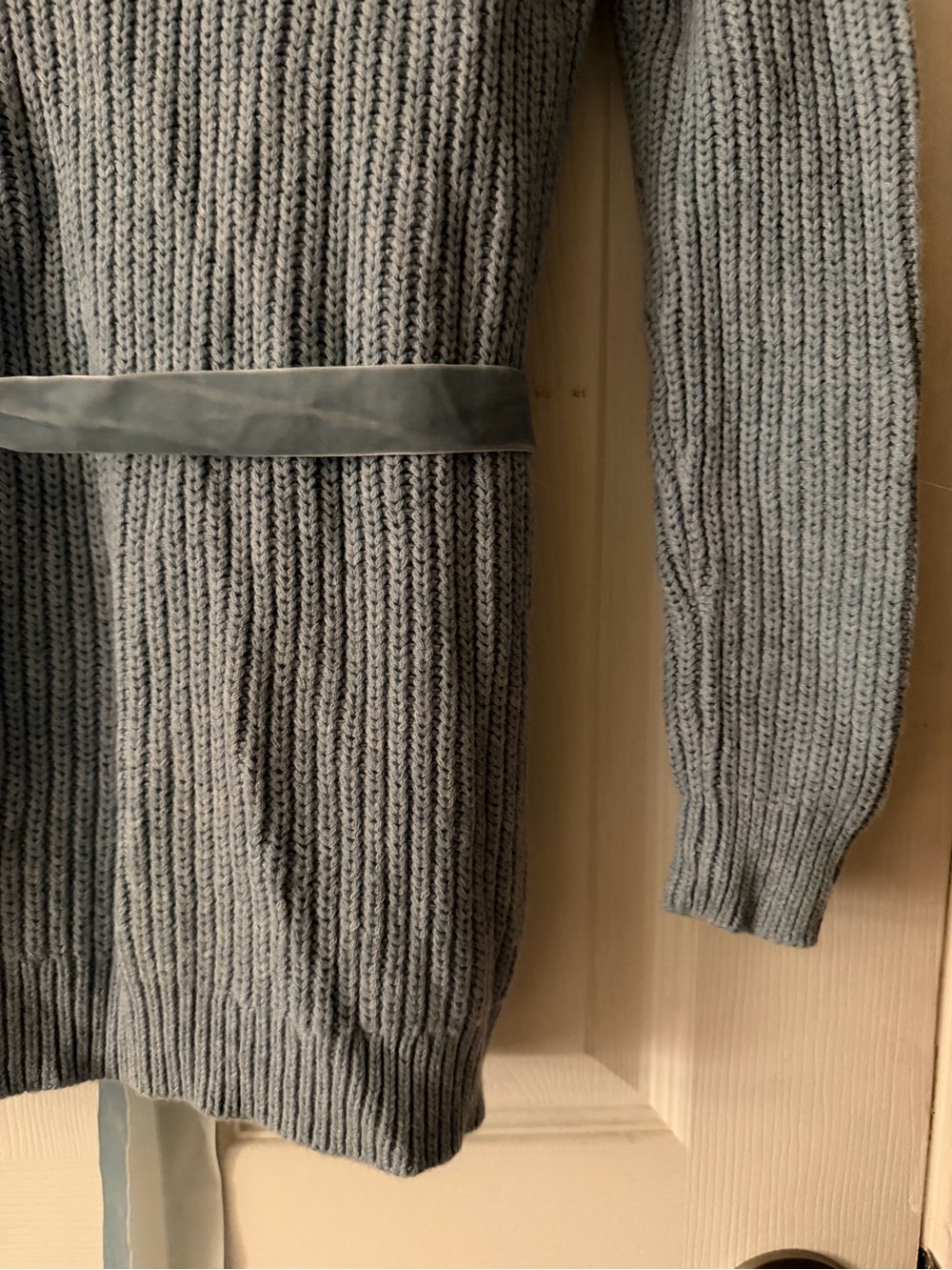 Talbots Pale Blue Hooded Belted Cardigan - Picture 7 of 8
